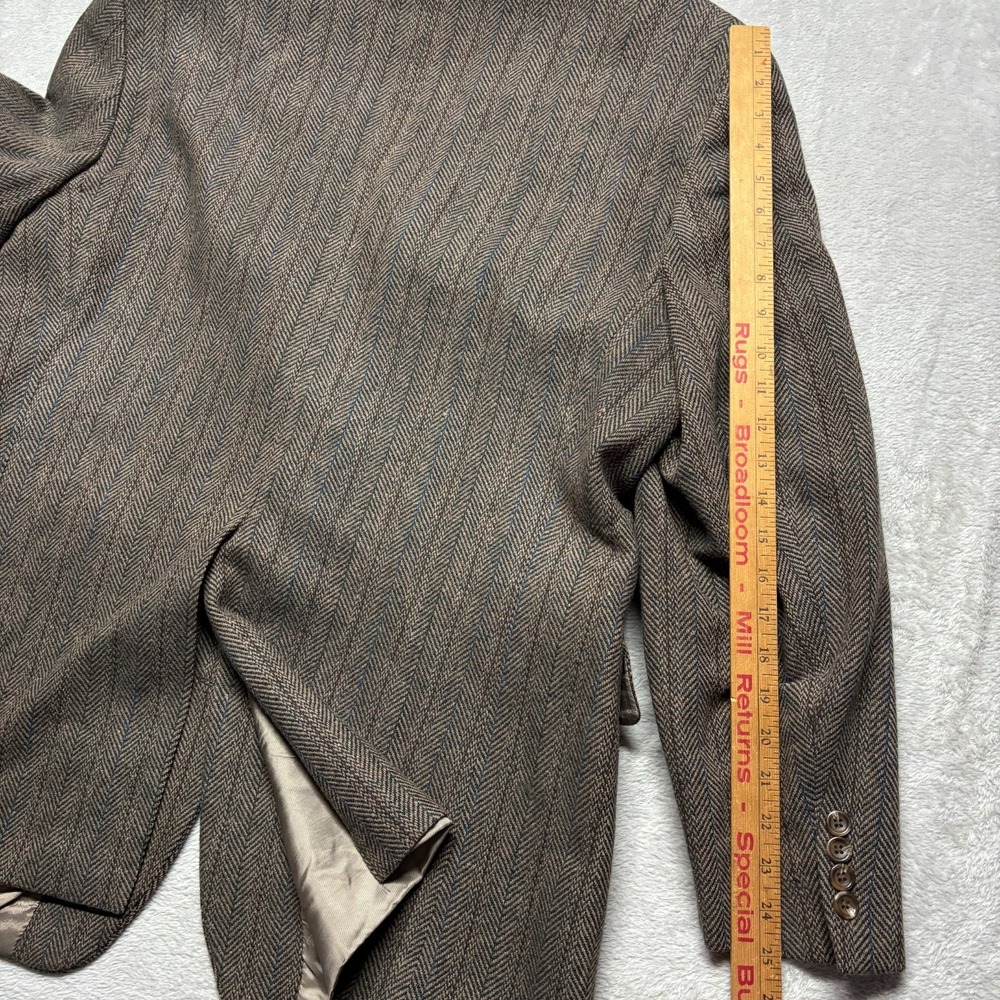 Vintage Chaps Ralph Lauren Blazer Mens 44T Wool Herringbone Stripe Sport Coat - Picture 11 of 12